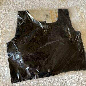 Prairie Wear HUGGER PRIMA Women L Large 38-40 Black Stretch Compression Zip Bra